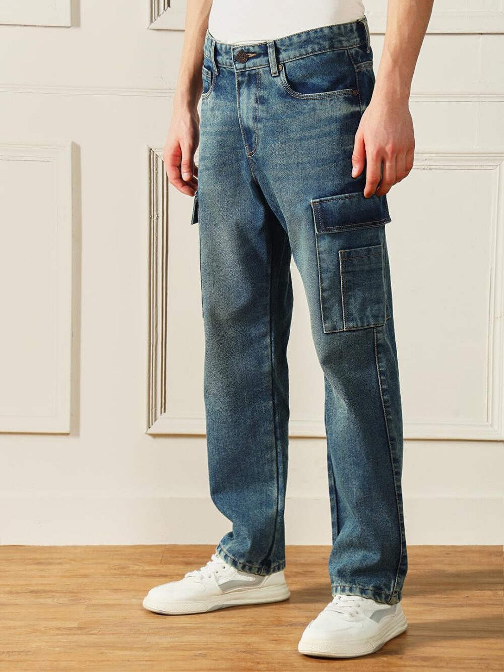 Dennis Lingo Men's | Mid Blue Denim | Mid Rise | Relaxed fit Jeans (DLMJNS24028_MB_34) - Image 5