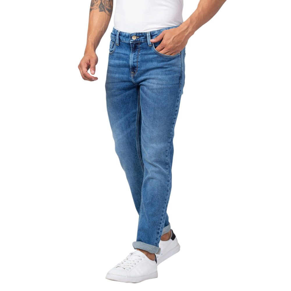 Spykar Men Light Blue Cotton Comfort Fit Straight Length Jeans (Ricardo) - Image 2