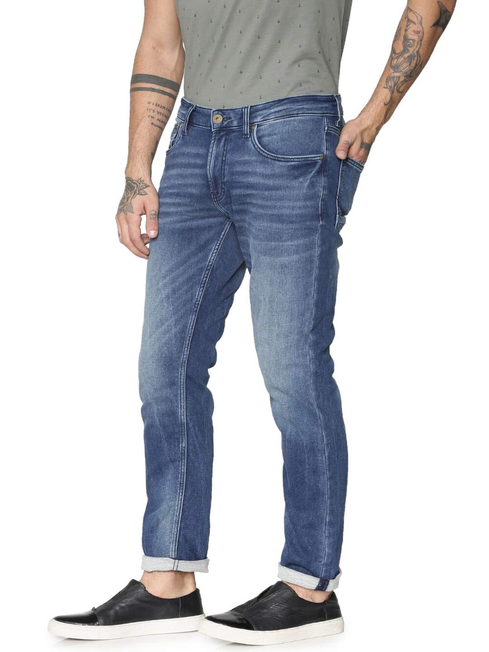 JACK & JONES Regular Fit Jeans(162026801_Dark Blue Denim_33/32) - Image 5