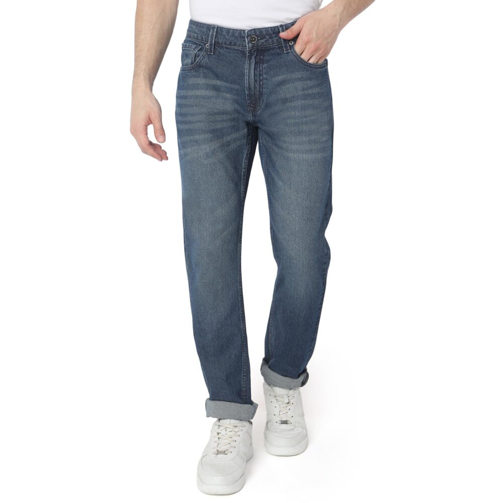 Spykar Men Blue Regular Fit Mid-Rise Casual Jeans (Size: 38)-EMDRO1BD013-Mid Blue