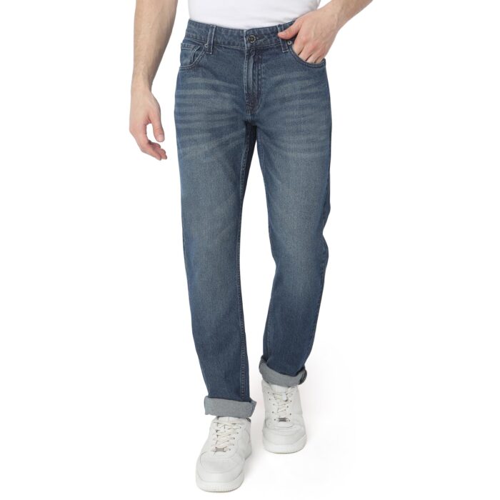 Spykar Men Blue Regular Fit Mid-Rise Casual Jeans (Size: 38)-EMDRO1BD013-Mid Blue