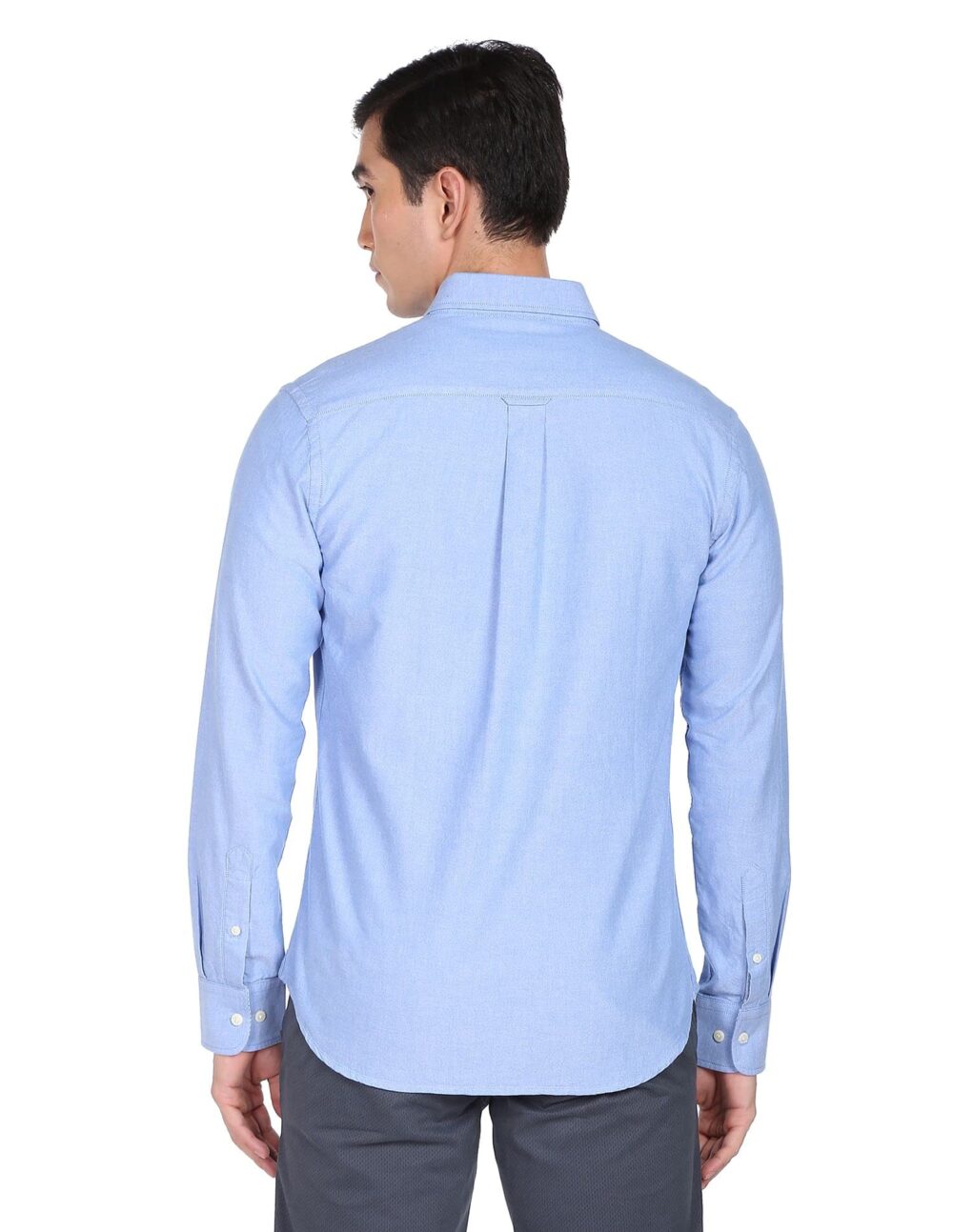 U.S. POLO ASSN. Men's Solid Oxford Tailored Fit Button Down Casual Shirt (USSHTC0065_Blue_M) - Image 3