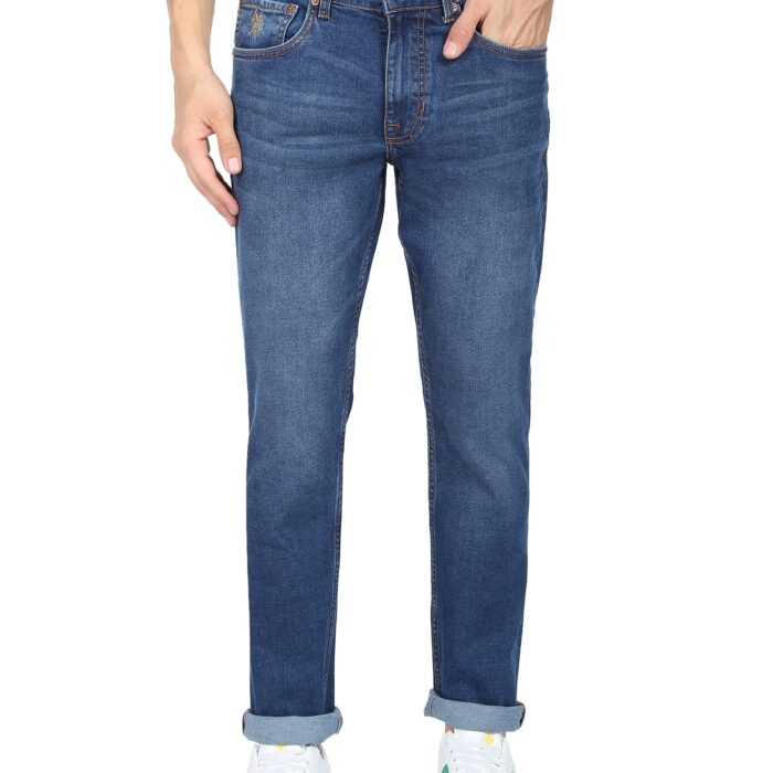 U.S. POLO ASSN. Men's Mid Rise Slim Jeans (UDJENO1012_Blue, 30
