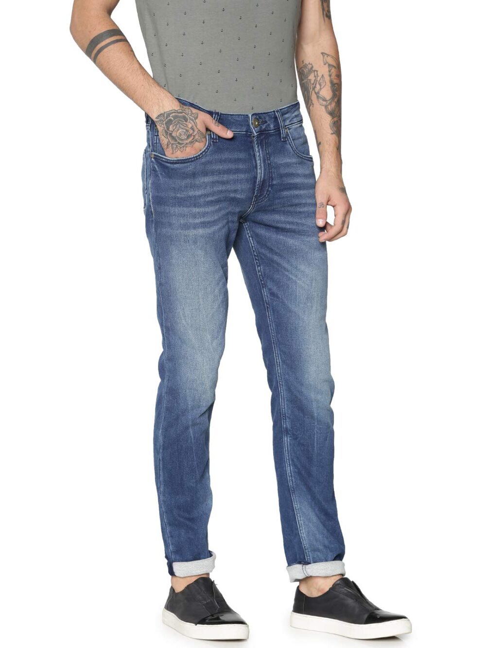 JACK & JONES Regular Fit Jeans(162026801_Dark Blue Denim_33/32) - Image 4