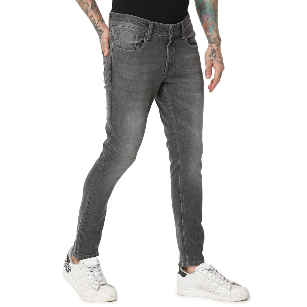 Spykar Men's Slim Jeans (ECKN-01BB-056_Grey_30), Mid Rise - Image 4