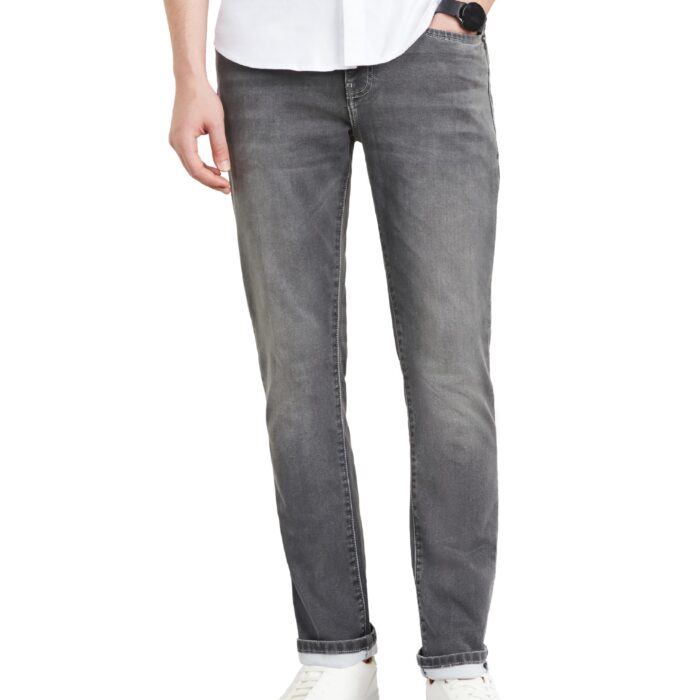 Symbol Premium Men's Slim Fit Stretchable Mid Rise Jeans | Casual Denim | Cotton Stretch | Fashion Shades of Black & Blue (Available in Plus Size) (Mid-Grey_34)