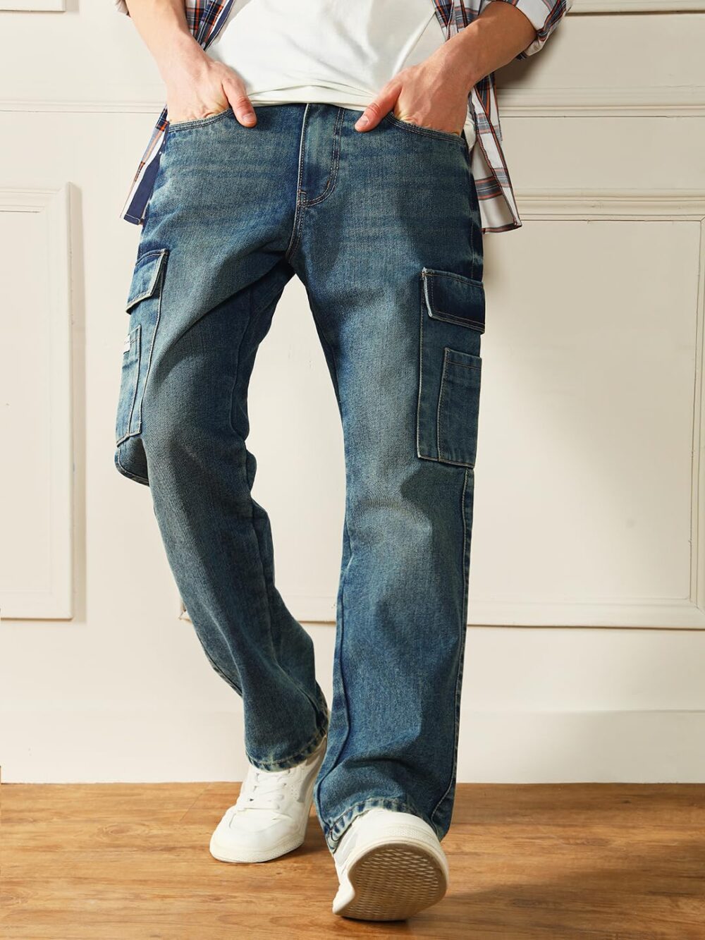 Dennis Lingo Men's | Mid Blue Denim | Mid Rise | Relaxed fit Jeans (DLMJNS24028_MB_34) - Image 6