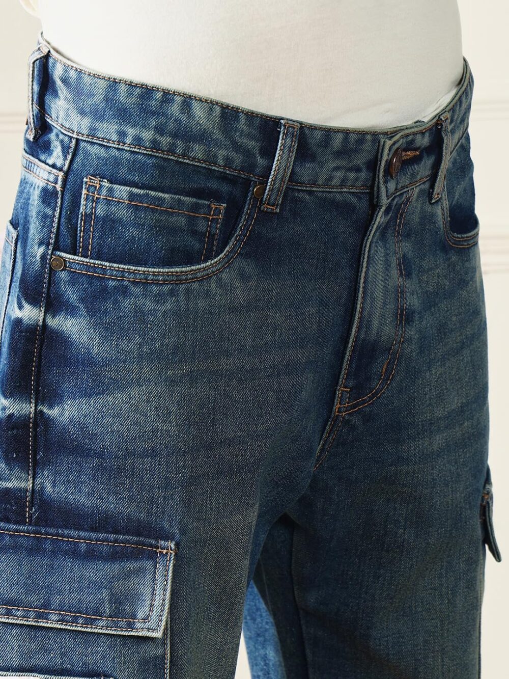Dennis Lingo Men's | Mid Blue Denim | Mid Rise | Relaxed fit Jeans (DLMJNS24028_MB_34) - Image 3