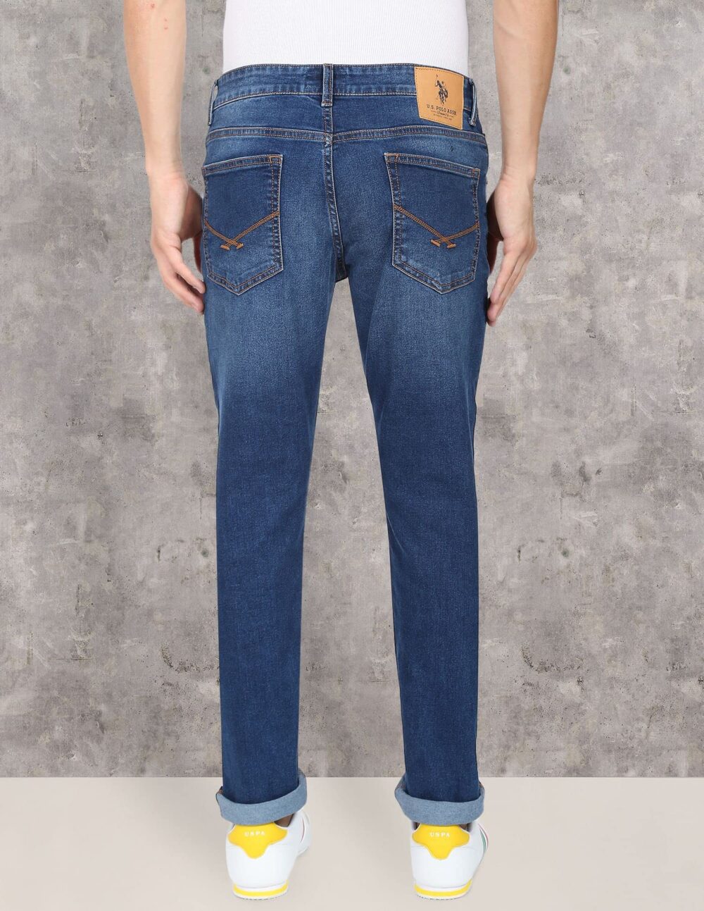 U.S. POLO ASSN. Men's Mid Rise Slim Jeans (UDJENO1012_Blue, 30 - Image 4