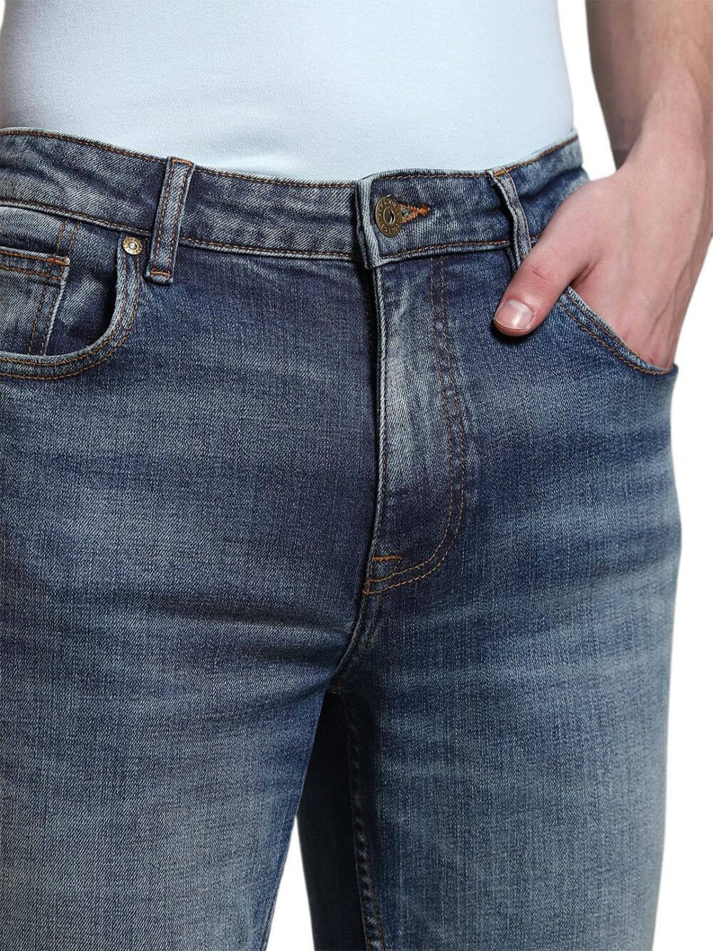 JACK & JONES Men's Slim Fit Low Rise Blue Jeans - Image 5