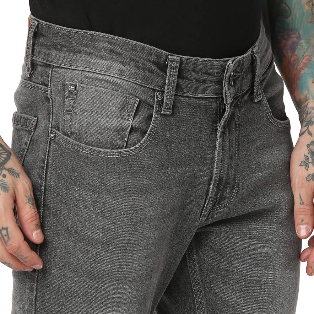 Spykar Men's Slim Jeans (ECKN-01BB-056_Grey_30), Mid Rise - Image 3