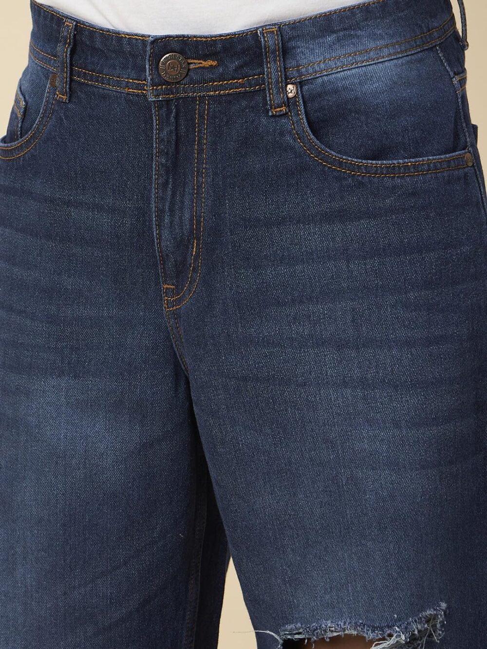 HIGH STAR Men's Regular fit Stretchable Jeans (HSMJNS23009_3_32_Dark Blue | Rise Style: Mid Rise - Image 3