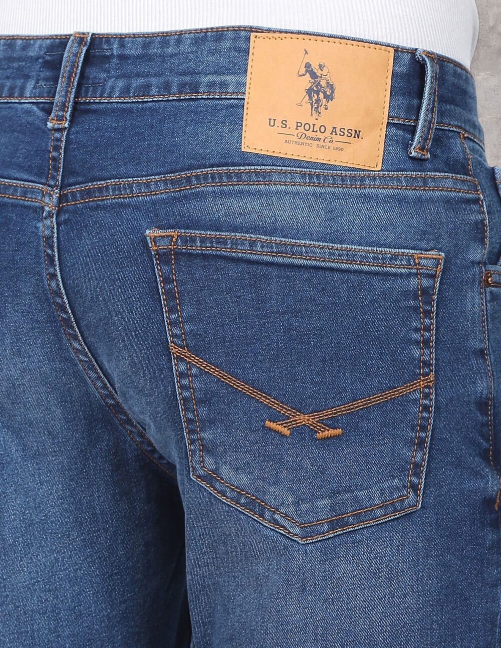 U.S. POLO ASSN. Men's Mid Rise Slim Jeans (UDJENO1012_Blue, 30 - Image 3