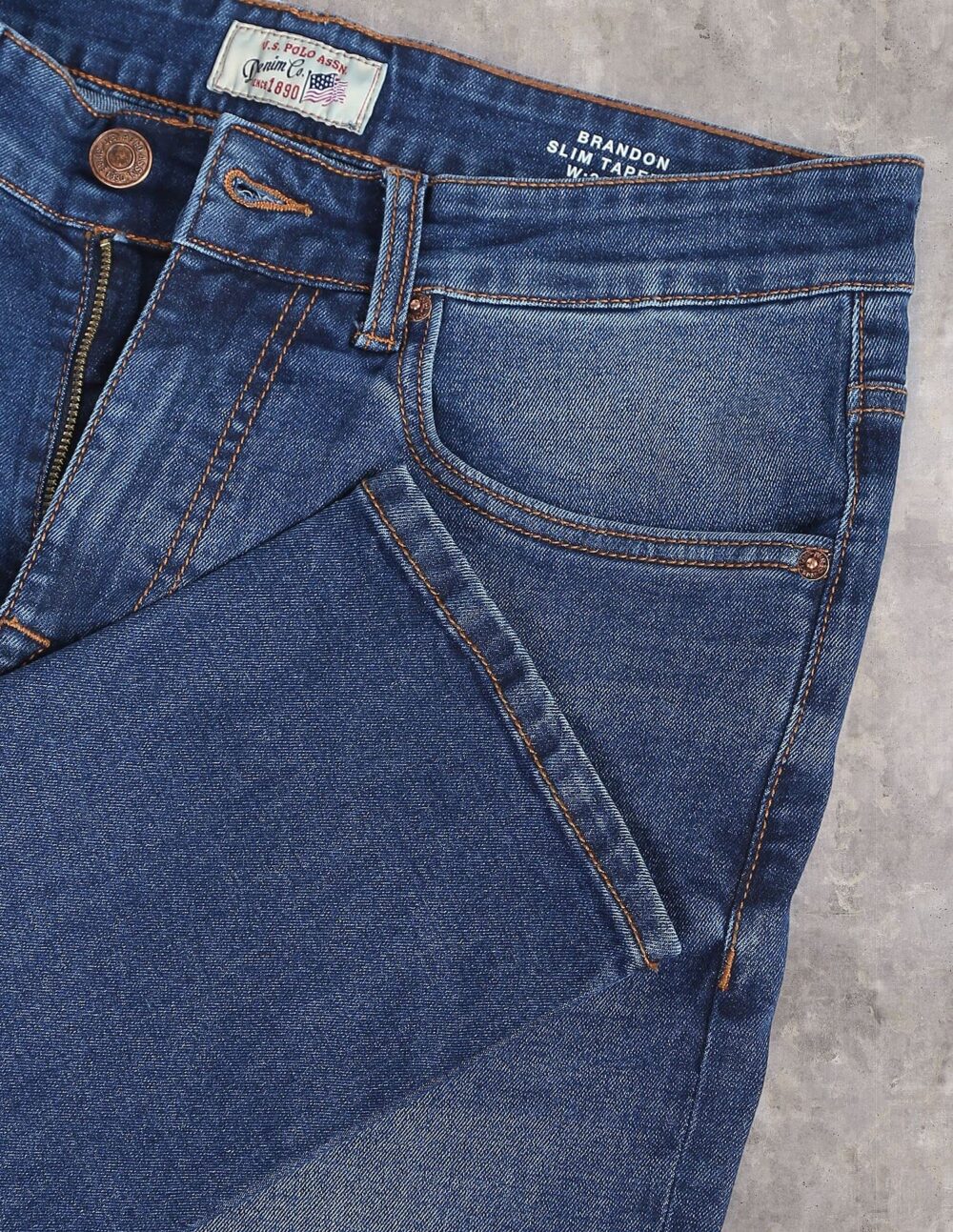 U.S. POLO ASSN. Men's Mid Rise Slim Jeans (UDJENO1012_Blue, 30 - Image 7