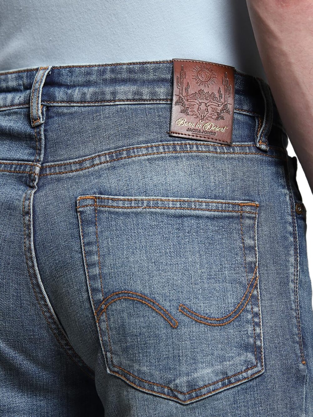 JACK & JONES Men's Slim Fit Low Rise Blue Jeans - Image 3