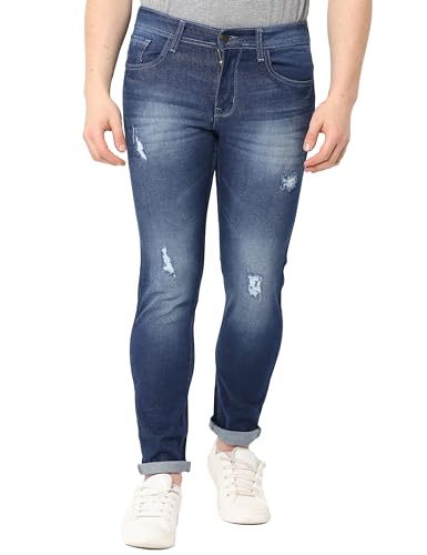 WEARHOUSE Denim Men's Jeans | Skinny Fit, Relaxed,Stretchable Cotton Jeans| Dark Stone Wash| 32