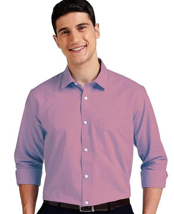 KEMLA Men's Plain Cotton Casual Full Sleeve Shirts Casual Lightweight Button Down Shirts Vacation Beach Summer Tops with Pocket Casual Shirt for Mens (in, Alpha, M, Regular, Mauve)