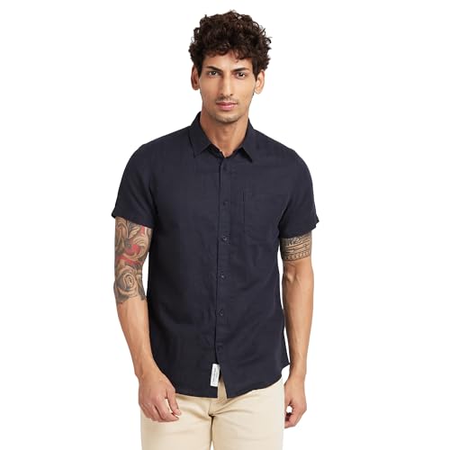 Being Human Men Short Sleeve Shirts (Size: S)-BHMSS23635-BLACK