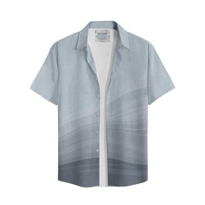 BULLMER Trendy Printed Regular Fit Half Sleeve Causal Shirt for Men_Blue_XXX-Large