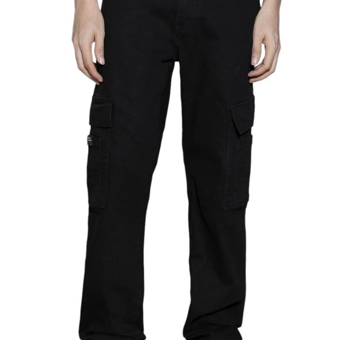 Dennis Lingo Mens Black Cotton Relaxed Fit Jeans (DLMJNS24019_BK, Black, 34)