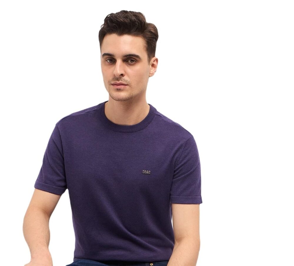 THE BEAR HOUSE Men's Solid Regular Fit T-Shirt