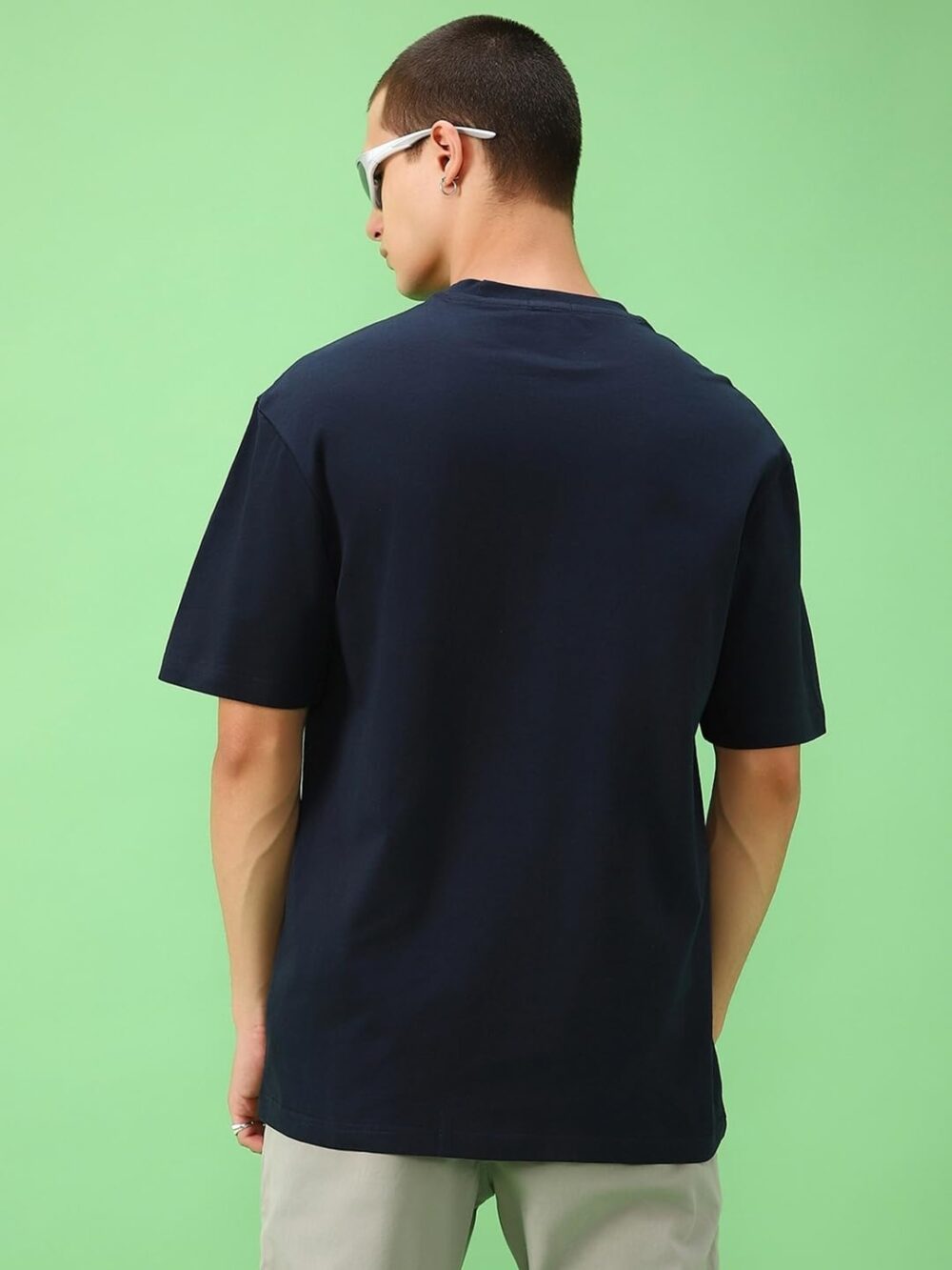 Bewakoof Men's Solid Oversized Fit Half Sleeve Round Neck Cotton T-Shirt (Pack of 3)_B1-439420-439421-439435_Multicolor_XL - Image 3