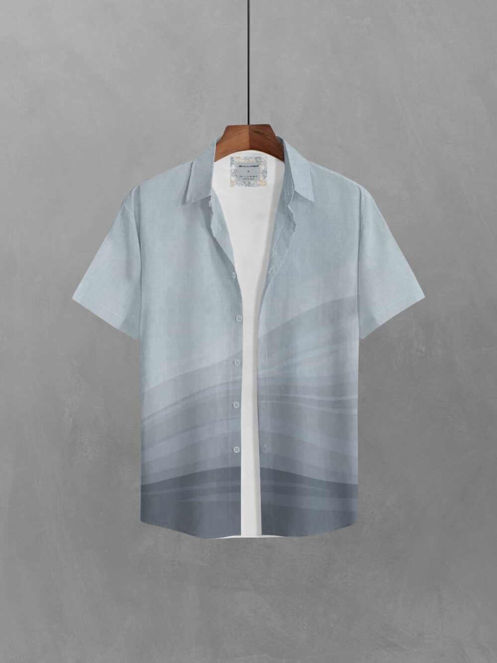 BULLMER Trendy Printed Regular Fit Half Sleeve Causal Shirt for Men_Blue_XXX-Large - Image 4