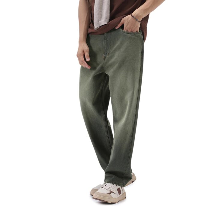 Urbano Fashion Men's Dark Grey Loose Baggy Fit Heavy Washed Jeans Non-Stretchable (jeanlswhsk-02-dgrey-38)
