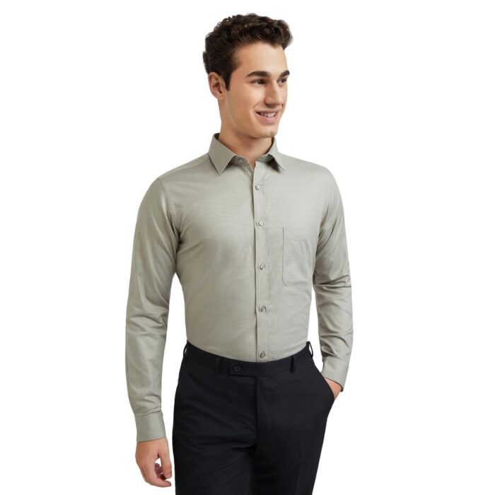 RAYMOND Men's Slim Shirt (RMSX12138-G3_Grey