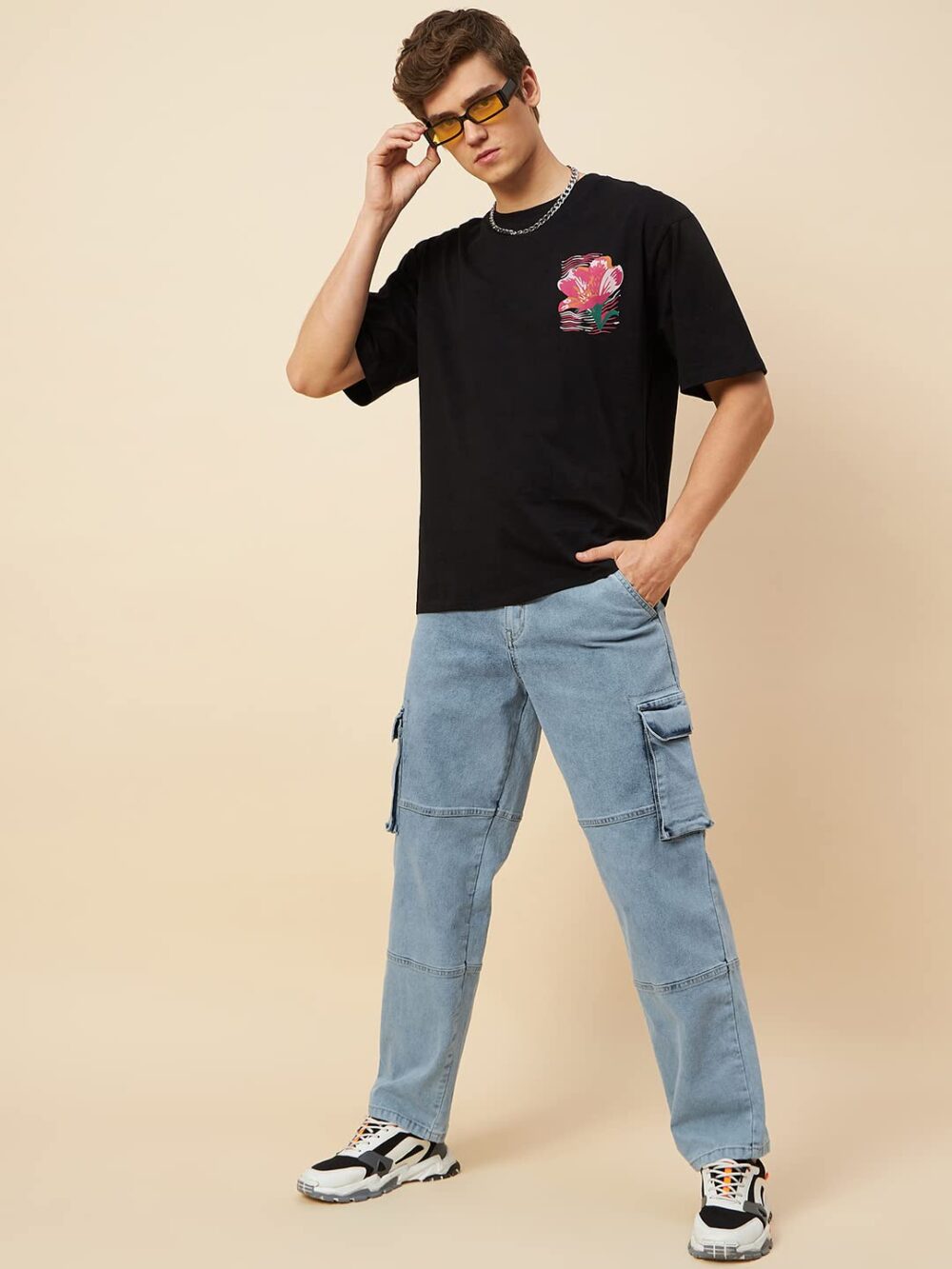 HIGH STAR Men's Relaxed Fit Stretchable Jeans (HSMJNS23012_4_32_Blue - Image 6