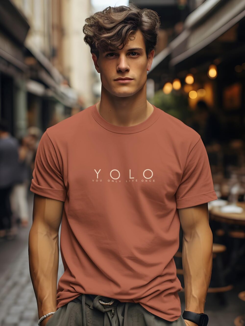 BULLMER Trendy Printed Cotton Blend Crew Neck/Round Neck Half Sleeve Regular Fit Tshirt for Men - Pack of 3_Purple / Black/Brick_Large - Image 7