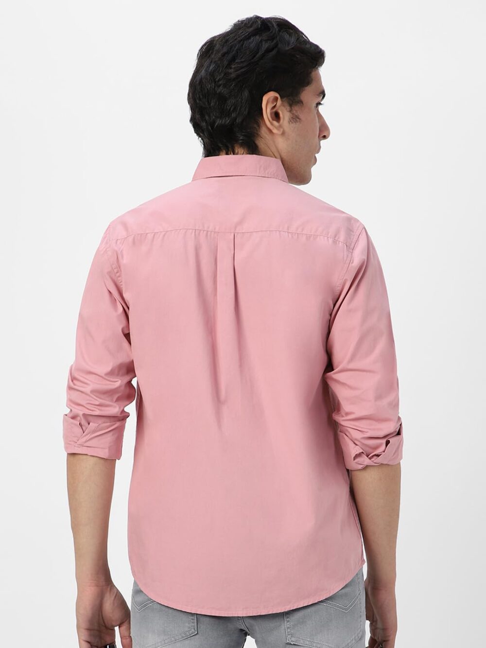 Urbano Fashion Men's Pink Cotton Full Sleeve Regular Fit Casual Solid Shirt (shirtsolreg-01-pink-m) - Image 4