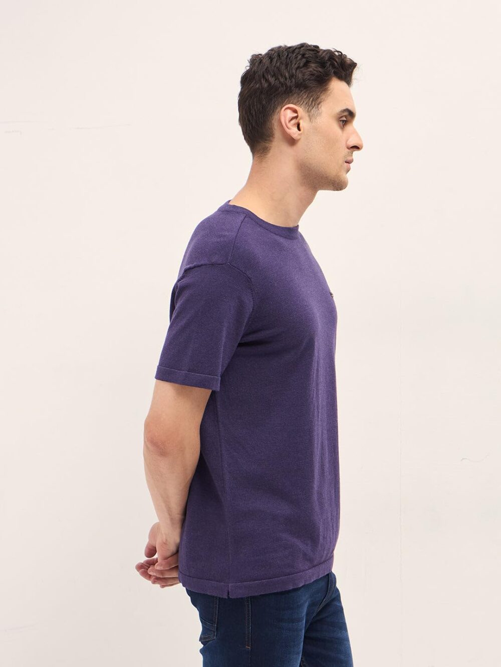 THE BEAR HOUSE Men's Solid Regular Fit T-Shirt - Image 4