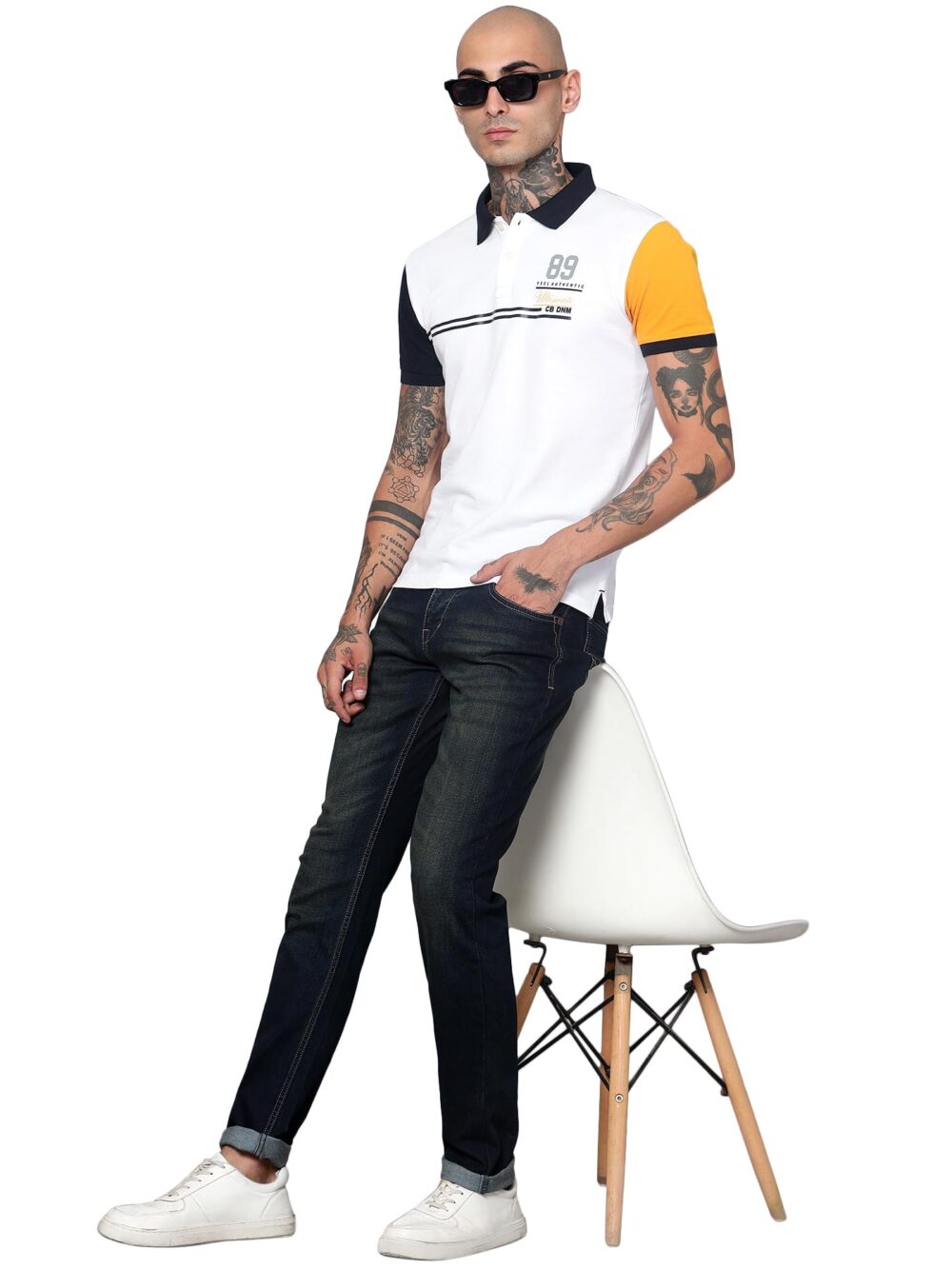 Cantabil Blue Solid Cotton Denim Flat Front Mid Rise Full Length Regular Fit Casual Jeans for Men | Denim for Mens | Mens Full Length Cotton Casual Jeans (MDNM00422_DIRTYEARTH_34) - Image 2