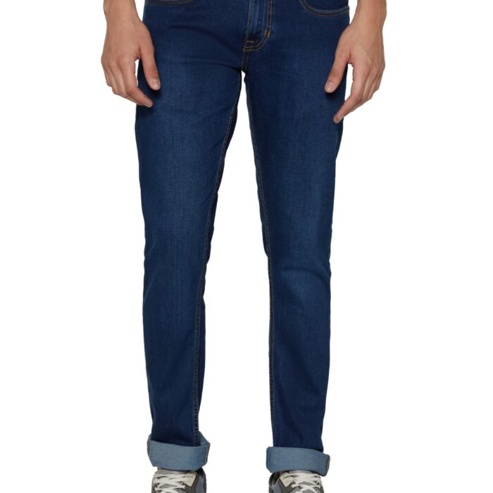 Peter England Men's Premium Skinny Fit Stretchable Jeans, Mid Rise,Blue, 30