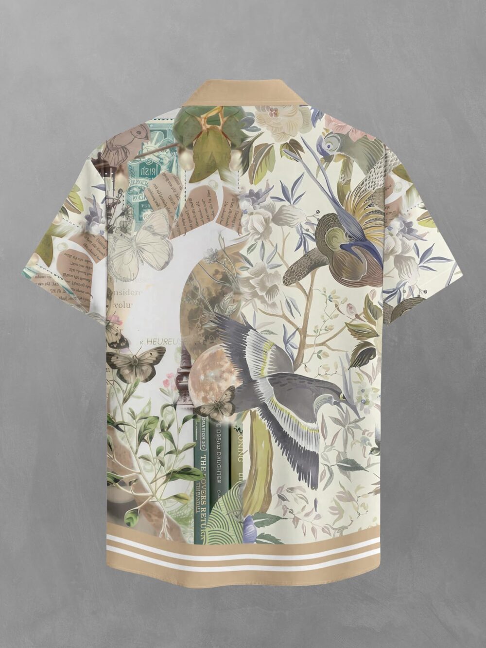 BULLMER Trendy Regular Fit Printed Half Sleeve Shirt for Men Khaki XX-Large - Image 4