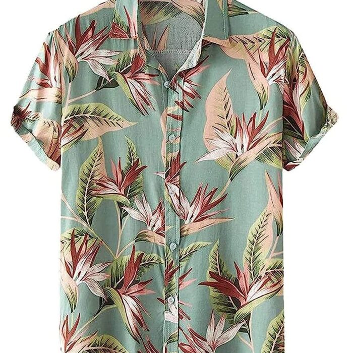 RK HUB MEN'S LYCRA COTTTON DIGITAL PRINT CASUAL NEW SHIRT (Large, AADI LINE) (Medium, Green)