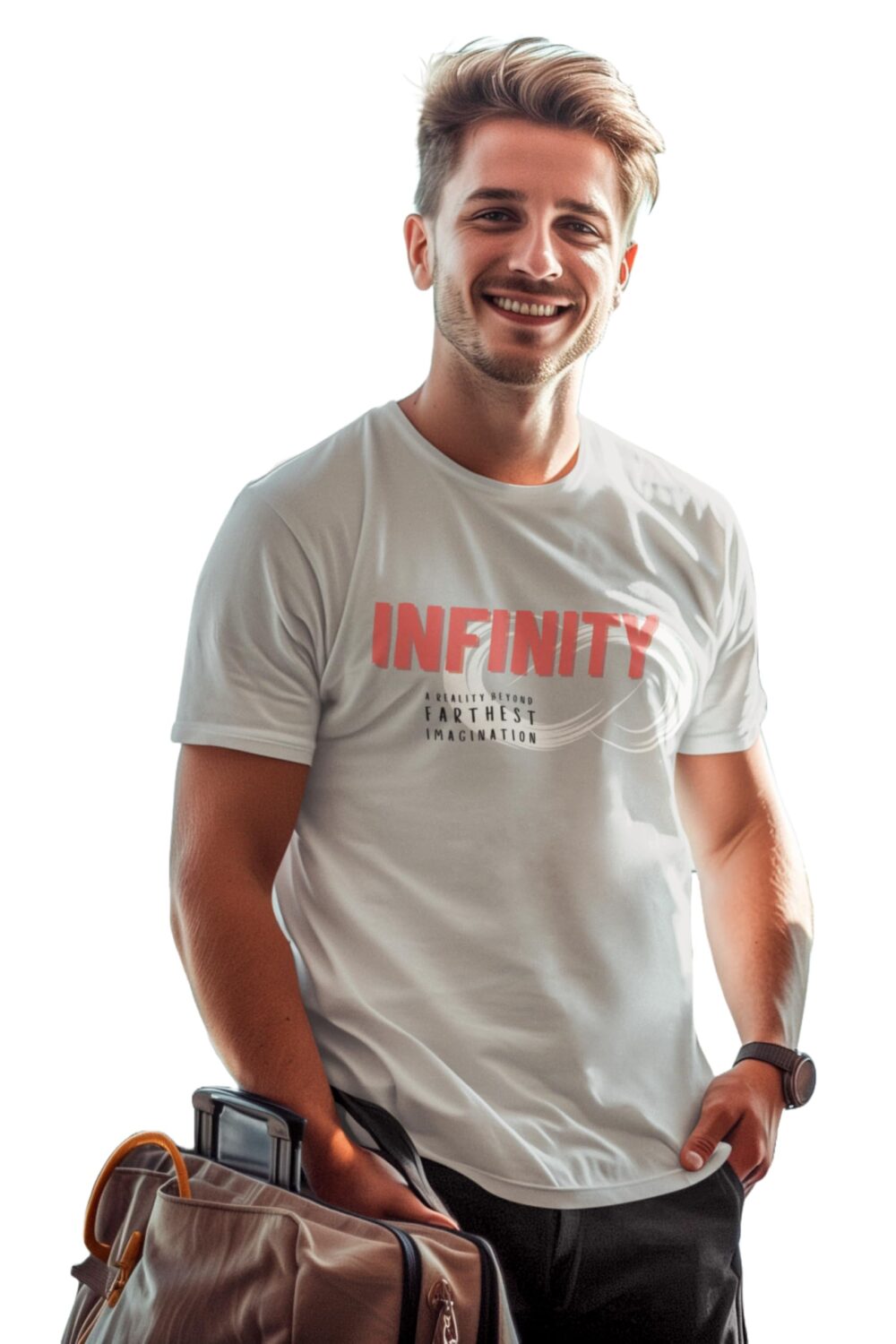 unn.space - Infinity - Men's Premium Cotton T-Shirt| Combed Cotton, Comfort Fit, Crew Neck, Half Sleeves | Silver Grey
