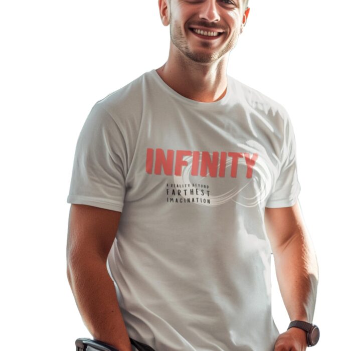 unn.space - Infinity - Men's Premium Cotton T-Shirt| Combed Cotton, Comfort Fit, Crew Neck, Half Sleeves | Silver Grey
