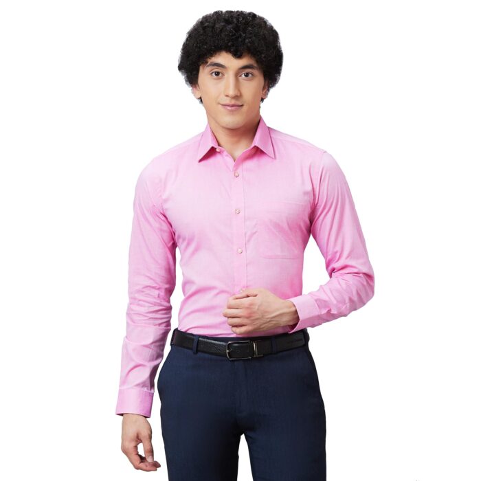 Raymond Men's Structure Slim Fit Shirt (RMSX12807-R4_Medium Red