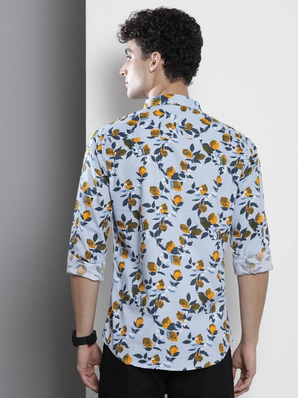 The Indian Garage Co Men's Slim Fit Shirt (0522-SH258-01_Lt.Blue S) - Image 3
