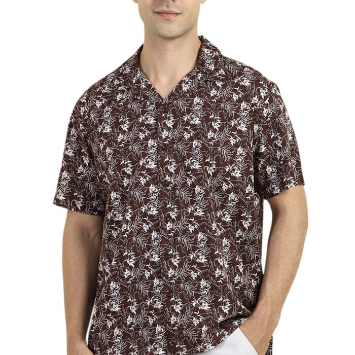 Allen Solly Men's Relaxed Fit Shirt (ALCHARXFJ47361_Brown
