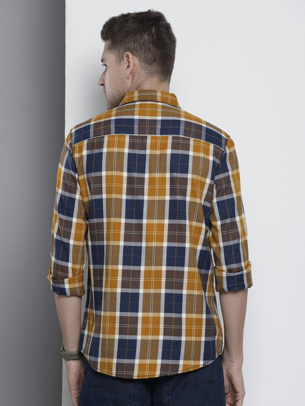 The Indian Garage Co Men's Slim Fit Shirt (0123-SHYDCH-02-03_Navy S) - Image 4