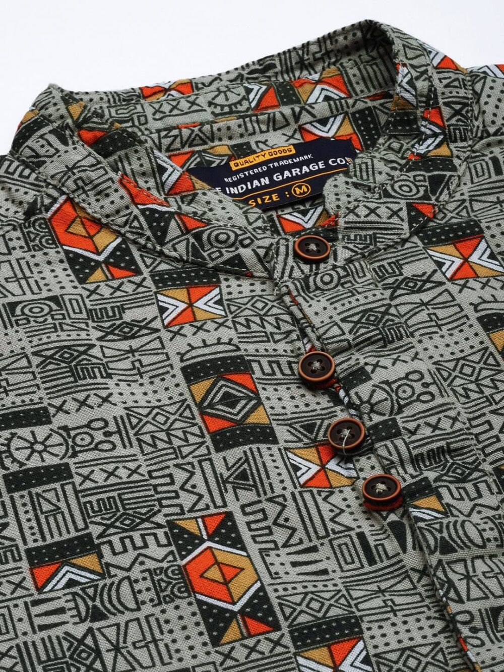 The Indian Garage Co Men's Slim Fit Shirt (0422-SHIN224-01_Green S) - Image 6