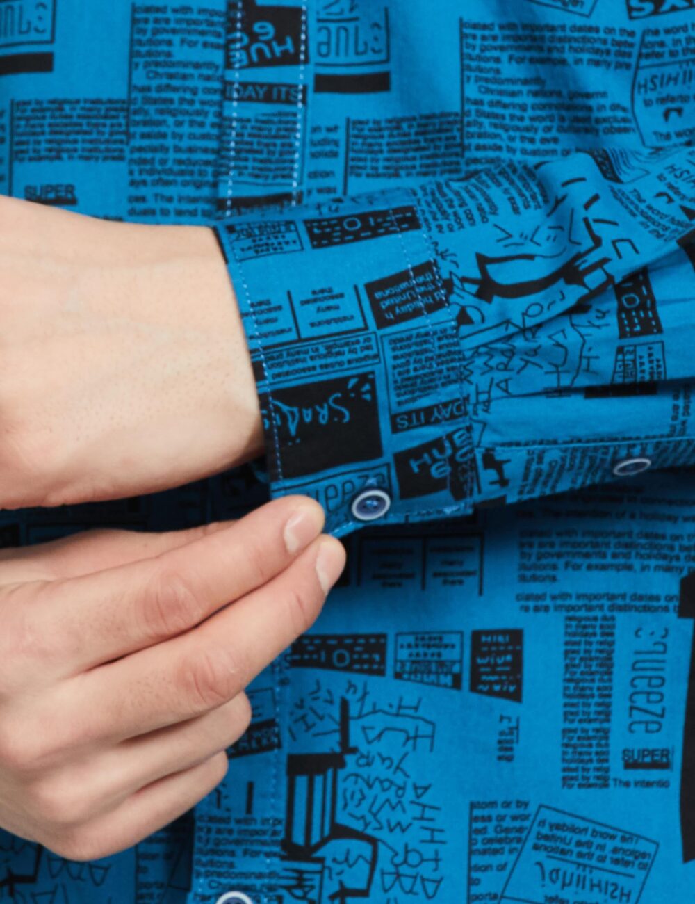 The Indian Garage Co Men's Slim Fit Shirt (0122-SH156-11_Blue L) - Image 2