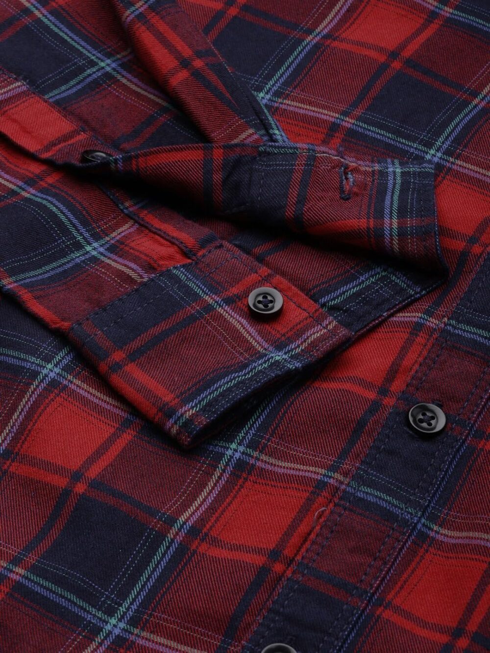 The Indian Garage Co Men's Checkered Slim Fit Shirt (1121-SH125-16_Red & Navy L) - Image 5