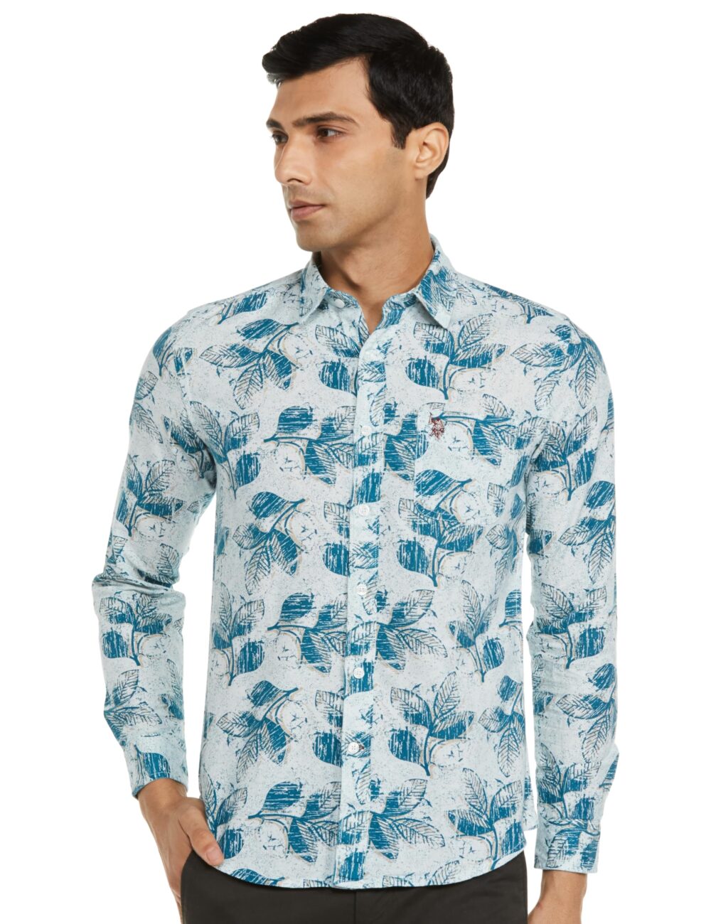 U.S. POLO ASSN. Men's Regular Fit Shirt (UDSHTO1266_Navy