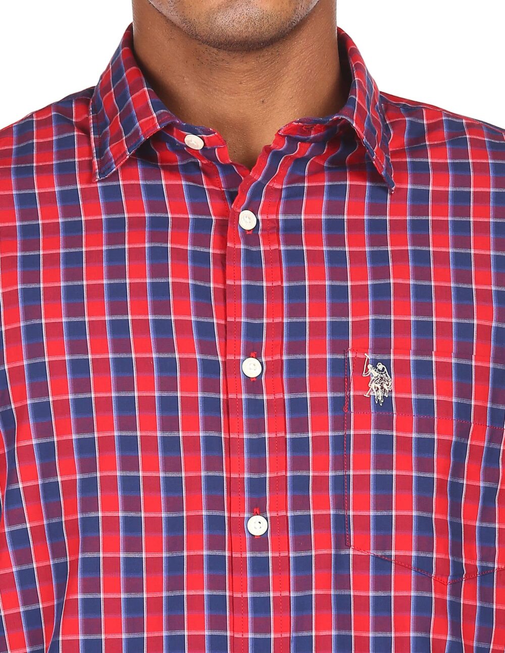 U.S. POLO ASSN. Men's Regular Button Down Shirt (USSHTO0743_Red XL) - Image 3