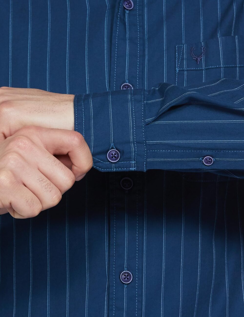 Allen Solly Men's Regular Fit Shirt (ALSFACUFZ71495_Blue - Image 2