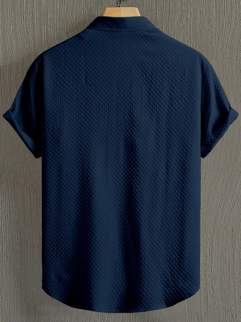 WEBRIC Men's Regular Fit Solid Soft Touch Cotton Blend Casual Shirt Design with Spread Collar & Half Sleeves Navy Blue - Image 5
